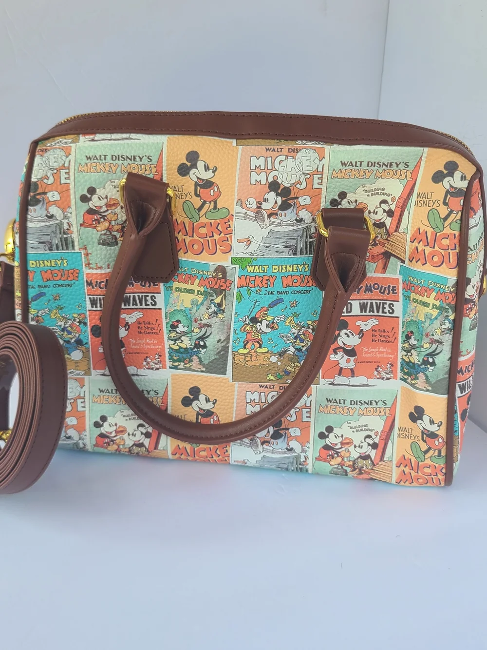 Disney Parks Mickey Mouse Through The Years Retro Satchel Bag